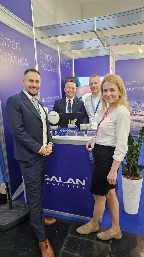Stoisko Galan Logistics na Transport Logistic 2025, prezentacja nowoczesnych usług logistycznych, automatyzacja, zrównoważony rozwój