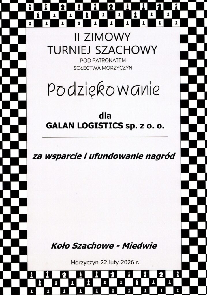 PODZIĘKOWANIE GALAN LOGISTICS